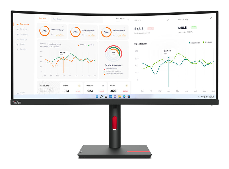 Lenovo ThinkVision T34w-30 LED display