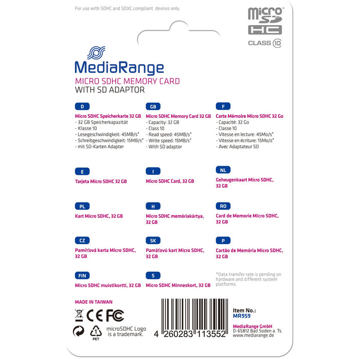 MediaRange 32GB microSDHC