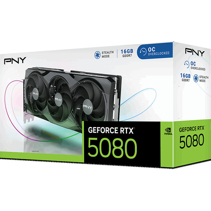PNY GeForce RTX 5080 Overclocked Triple Fan GPU