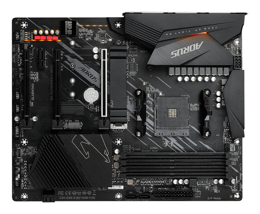 GIGABYTE B550 AORUS ELITE V2 Motherboard - AMD Ryzen 5000 CPUs, 12+2 Phases VRM, up to 4733MHz DDR4, 1xPCIe 4.0 + 1xPCIe 3.0 M.2, 2.5GbE LAN, USB 3.2 Gen 2