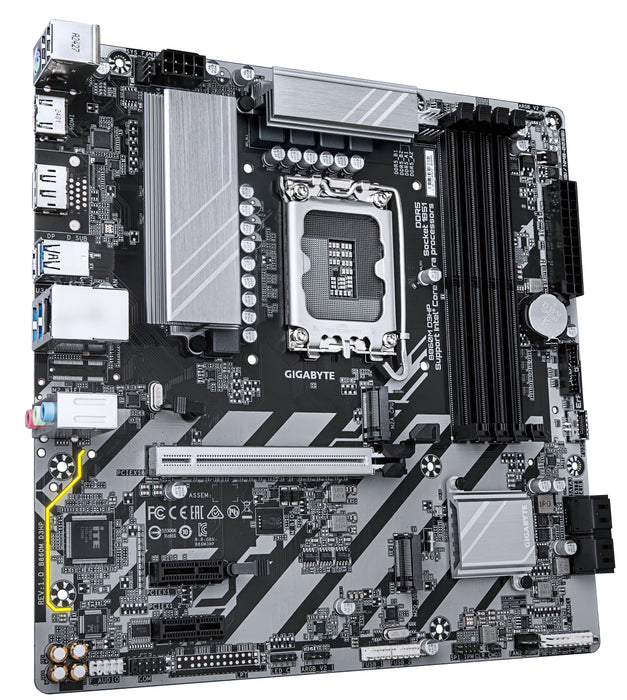 GIGABYTE B860M D3HP Motherboard - Intel Core Ultra Series CPUs, 4+1+2+1 Phases VRM, up to 9066MHz DDR5, 2xPCIe 4.0 M.2, GbE LAN, USB 3.2 Gen 1
