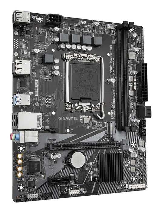 GIGABYTE H610M K V2 Motherboard - Intel Core 14th CPUs, up to 5600MHz DDR5, 1xPCIe 3.0 M.2, 1GbE LAN, USB 3.2 Gen 1
