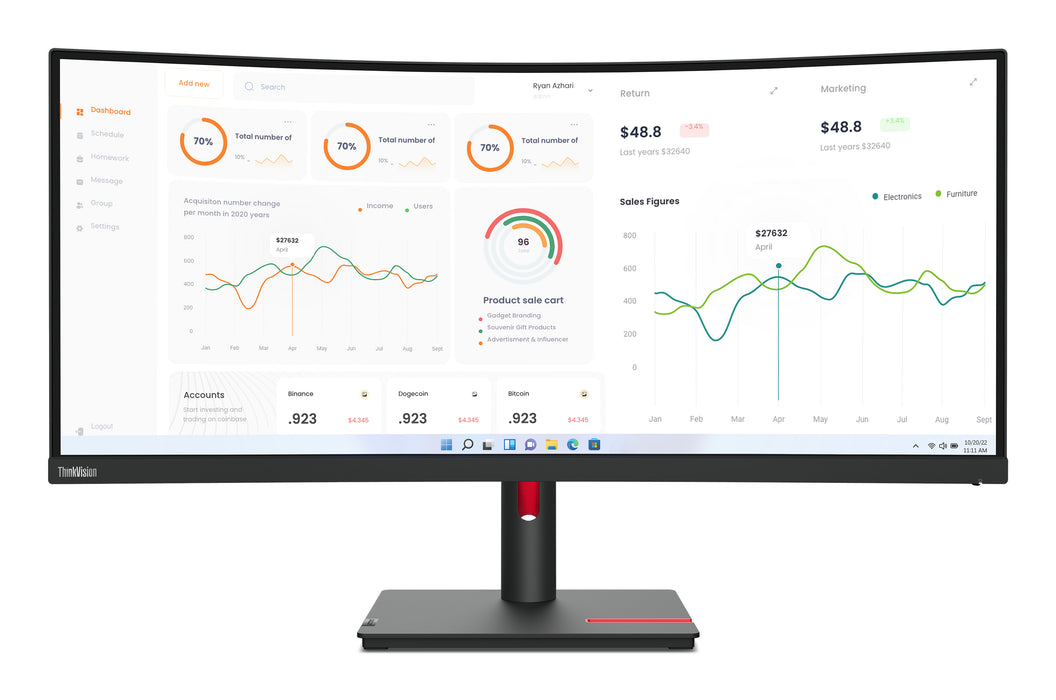 Lenovo ThinkVision T34w-30 LED display