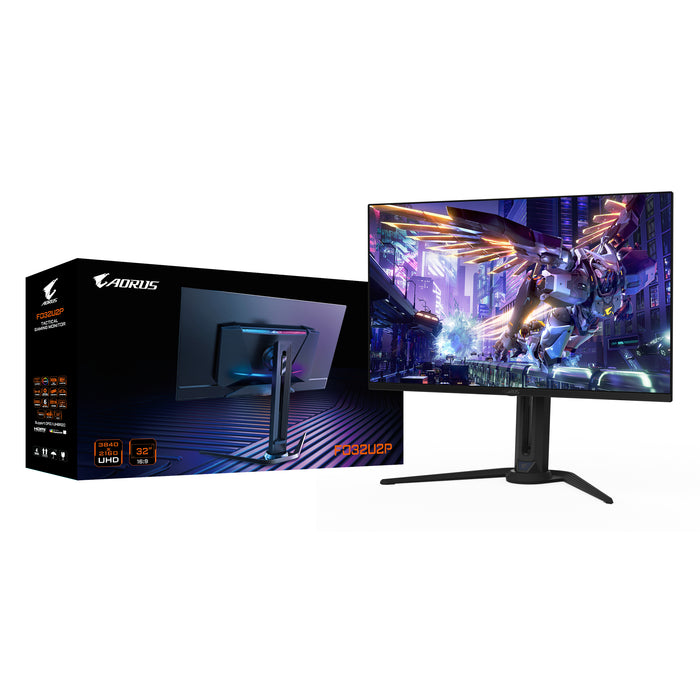 GIGABYTE AORUS FO32U2P 32” OLED Gaming Monitor - 3840 x 2160(UHD), 240Hz, 0.03ms, 250 cd/m2, KVM, FreeSync Premium Pro, DisplayHDR True Black 400, Displayport2.1