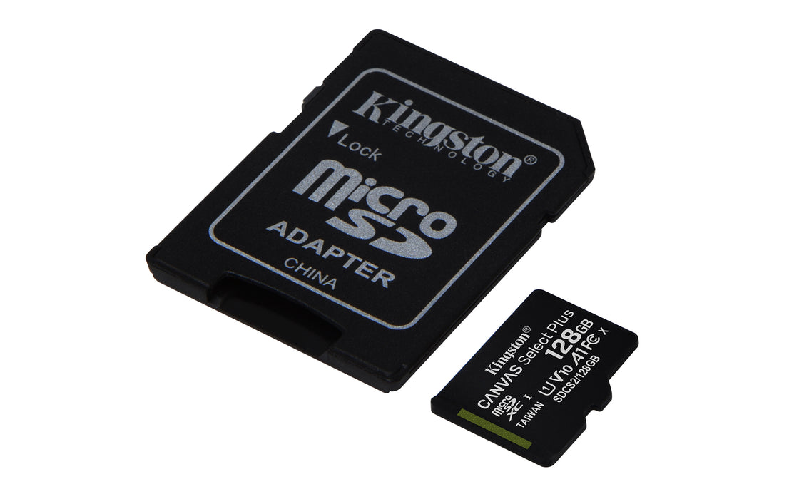 Tarjeta Kingston Technology Canvas Select de 128 GB micSDXC Plus 100R A1 C10 + ADP