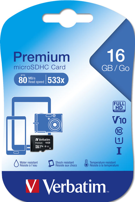 Verbatim Premium 16 GB MicroSDHC Class 10