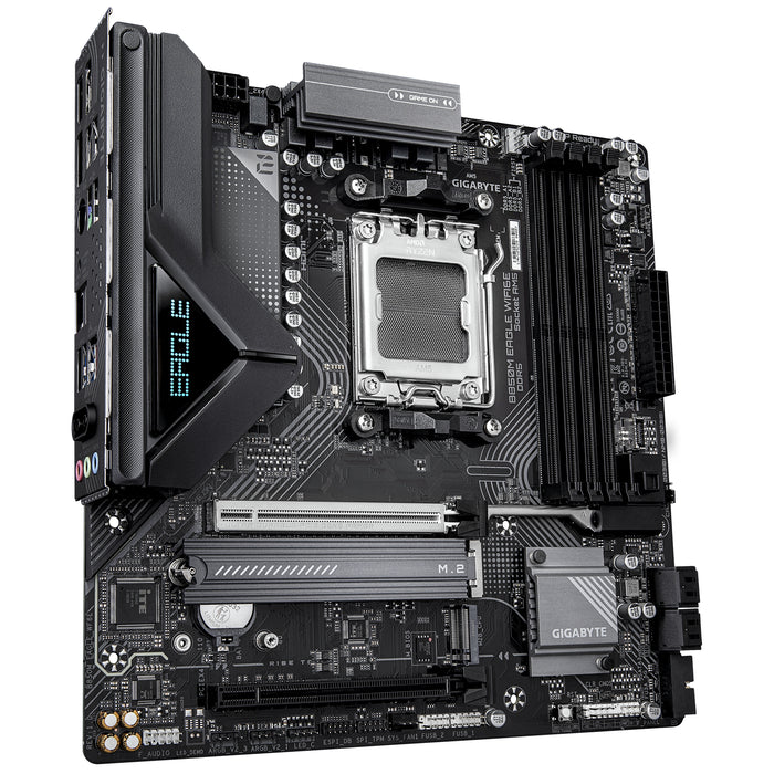 GIGABYTE B850M EAGLE WIFI6E Motherboard - AMD Ryzen 9000 Series CPUs, 8+2+2 Phases Digital VRM, up to 8200MHz DDR5 (OC), 1xPCIe 5.0 + 1xPCIe 4.0 M.2, WIFI 6E, 2.5 GbE LAN, USB 3.2 Gen 2