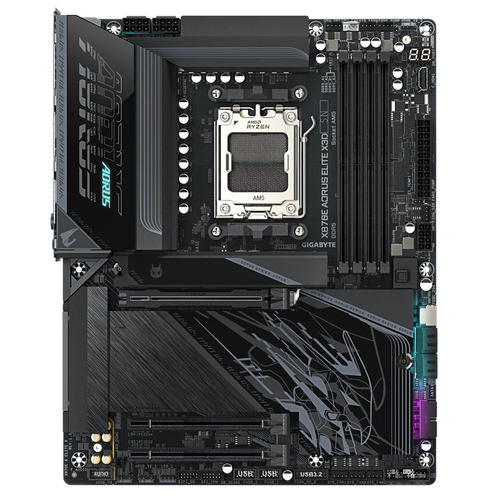 GIGABYTE X870E AORUS ELITE X3D Motherboard - Supports AMD Ryzen 9000 CPUs, 16+2+2 Phases Digital VRM, up to 9000Hz DDR5 (OC), 2xPCIe 5.0 + 2xPCIe 4.0, Wi-Fi 7, 5GbE LAN, USB 4