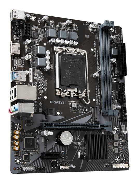 GIGABYTE H610M K DDR4 Motherboard - Supports Intel Core 14th Gen CPUs, 3+1+1 Phases Hybrid Power Design, up to 3200MHz DDR4, 1xPCIe 3.0 M.2, GbE LAN, USB 3.2 Gen 1