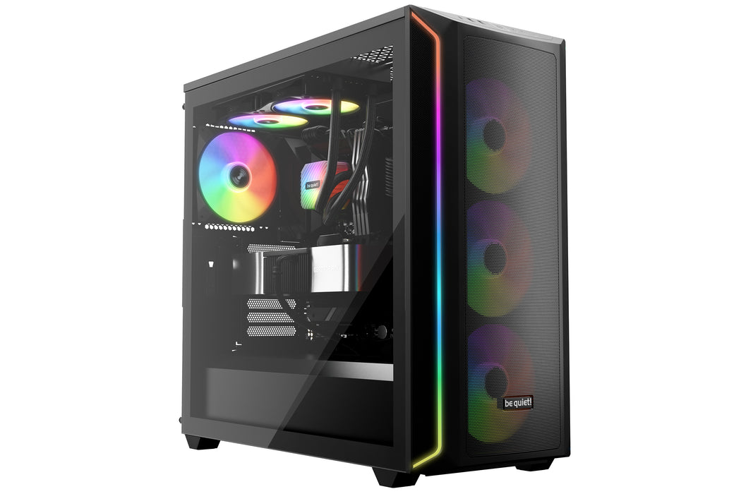 ¡Silencio! Alas de luz LX de 140 mm PWM de alta velocidad, paquete de 3, color negro