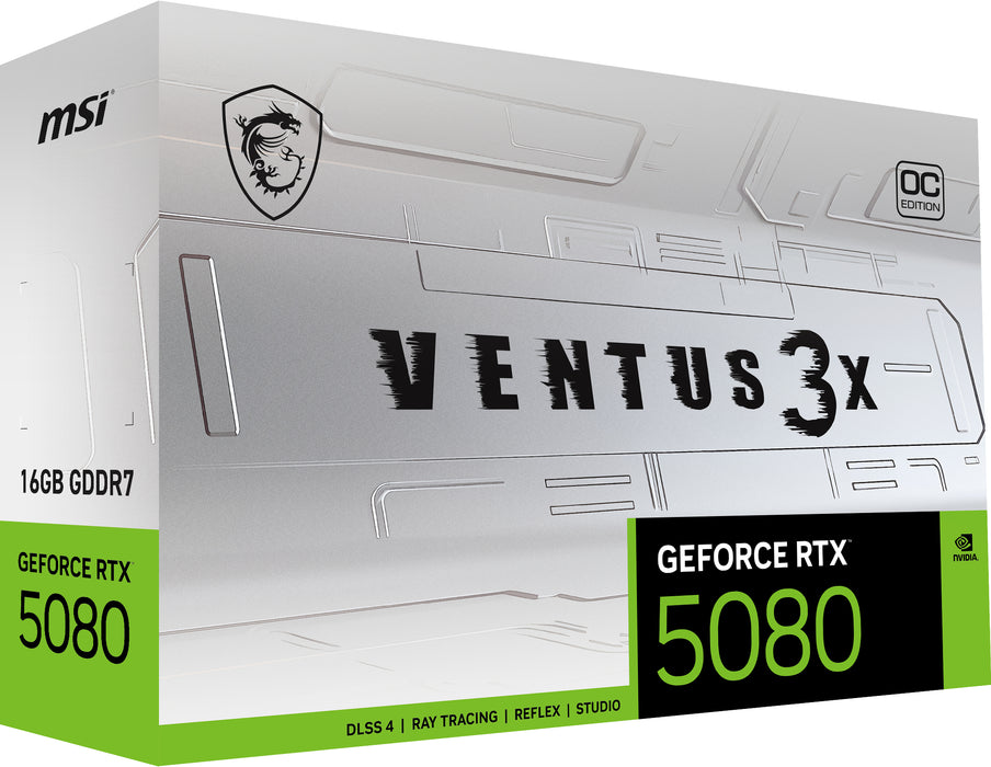 MSI VENTUS GEFORCE RTX 5080 16G 3X OC WHITE graphics card