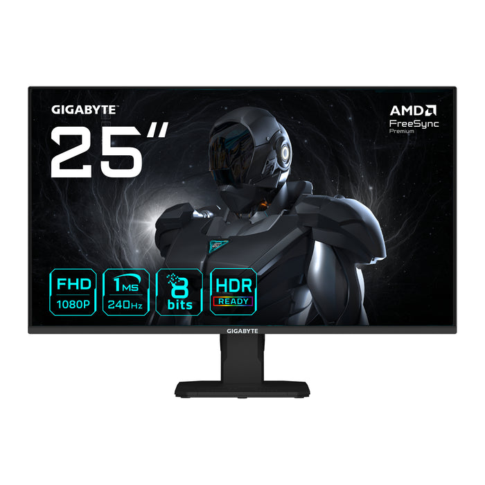 GIGABYTE GS25F2A 25" FHD Gaming Monitor - 1920 x 1080, 240Hz, 1ms, 300 cd/m², Display HDR 10, HDMI 2.0, Displayport 1.4