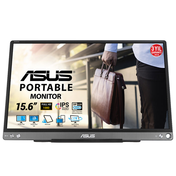 ASUS ZenScreen MB16ACE computer monitor 39.6 cm (15.6") 1920 x 1080 pixels Full HD LED Grey